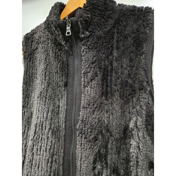 Women's Etcetera Size S Black Zip Up Faux Fur Cashmere Blend Vest - Picture 2 of 6